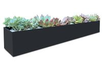 PSOIRGCNH Moderne metalen trog, 81 cm lange rechthoekige plantenbak voor vetplanten, voor op de vensterbank, decoratief voor binnen en buiten, kruidenbak voor op de vensterbank - 1 stuk, zwart
