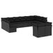 vidaXL 13-delige Loungeset met Kussens, Poly Rattan, Zwart