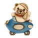 THUN Bonboniere Teddy Motors op vliegtuig van keramiek, met de hand versierd, lijn gastgeschenken, 5,4 x 4,2 x 6,6 cm H
