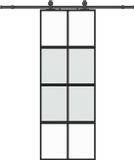 vidaXL Schuifdeur met beslagset 76x205 cm gehard glas zwart