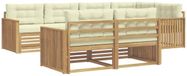 vidaXL Buiten bankenset 7 st Wit en crèmekleurig Polyester