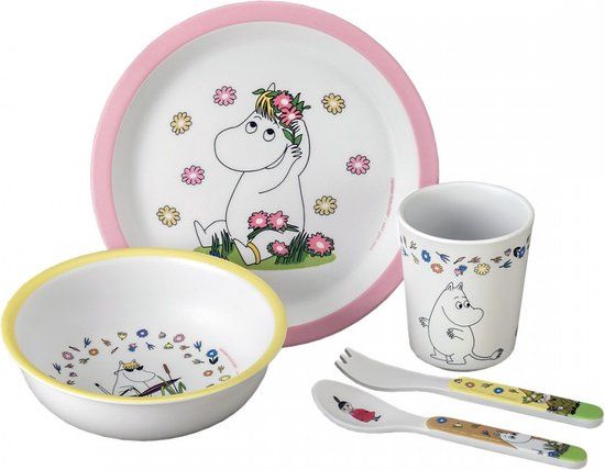 Moomin ontbijtset 5 dlg - Kinderserviesset - Melamine - 1-2 jaar
