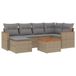 vidaXL 7-delige Loungeset met kussens, polyrattan, gemengd beige