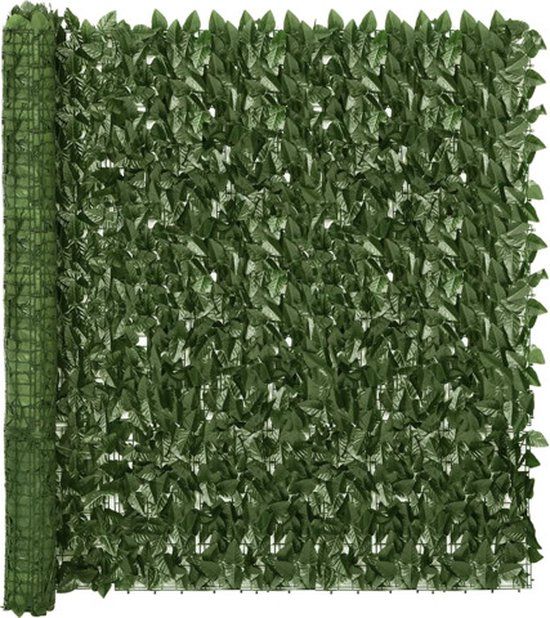 vidaXL Balkonscherm met donkergroene bladeren 500x150 cm