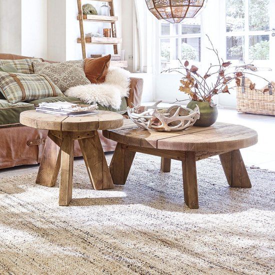 LOBERON Salontafel set van 2 Oteley antiekbruin