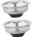 OEM Gasantrieb - 2 stuks - Gootschuif - Afvoerstoppeling - RVS - Gasfilter - Mandstoppeling - Afvalwateropvangbak - Met rubberen afsluiting - voor gootschuif - 83*83*40MM - Zilver