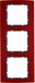 Hager Berker 10133012 Antraciet Rood Aluminium Mat 3-voudig frame