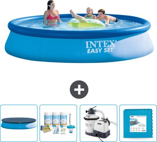 Intex Easy Set Zwembad - 396 x 84 cm - Rond - Blauw - Compleet Pakket
