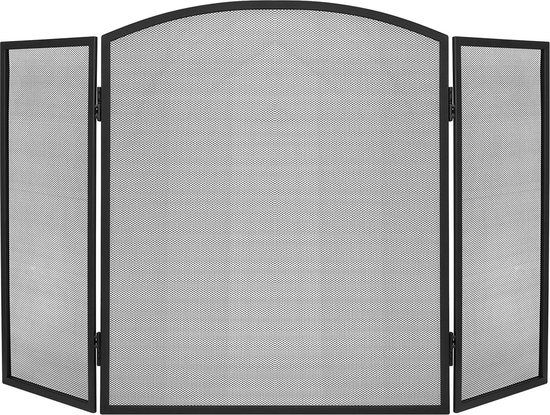 Kaminer Openhaard Scherm - Haardscherm - Vonkenscherm - 118x76 cm - Zwart Metaal
