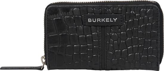 Burkely Portemonnee / Portefeuille Dames - Ritsportemonnee - Leer - Krokodillenprint - Cool Colbie - Zwart Croco