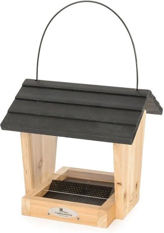Vogelbescherming Nederland Voederhuis Randers - midi - Bruin/Zwart - Hout - Hangend
