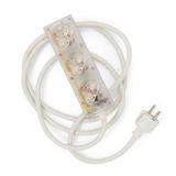 Pedestal Power Bar 5 m met magnetische bodem (transparant) praktische elegante stekkerdoos met 3 stopcontacten Power Strip 3-weg
