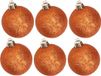 Billiet - Vanlaere 6x pièces boules de Noël pailletées en plastique orange 6 cm