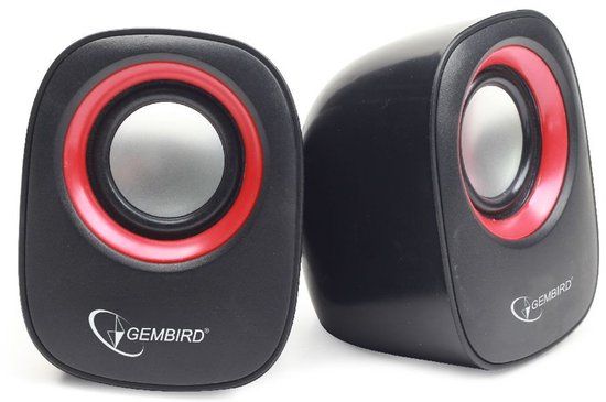 Gembird SPK-107A - PC-speaker 2.0 Zwart;Rood