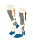 FALKE Dames Skisokken SK2 Intermediate W Kh Wol Functioneel Materiaal Warm Dik 1 Paar, Wit Offwhite-Candy 2042, 35-36