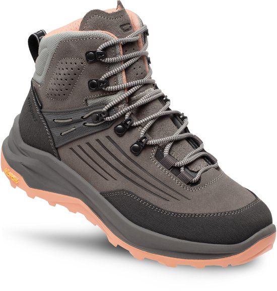 Grisport Overland Mid Dames Wandelschoenen - Grey/Peach