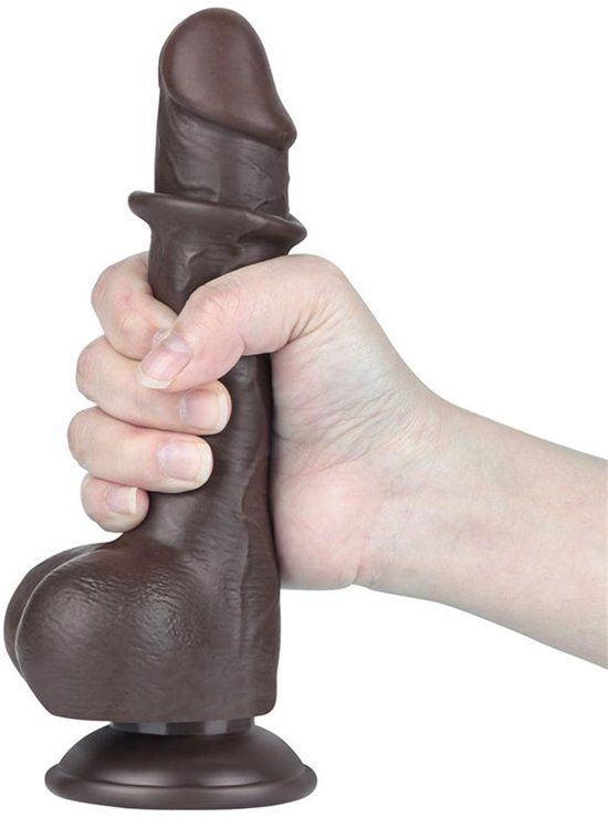 LoveToy - Aftrekbare dildo 19,5 cm (Ø 3,6 cm) - Zwart
