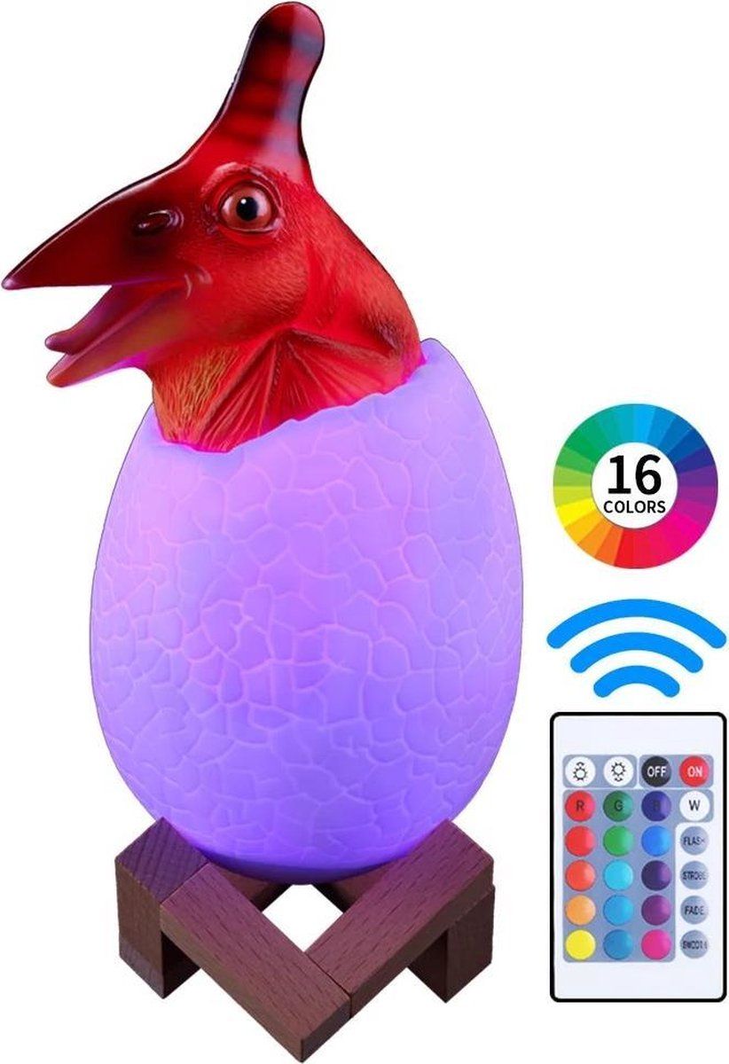 TechniTe Dinosaurus Pterosaurus Lamp - Dino - Verlichting - Speelgoed - 16 Kleuren - Afstandbediening