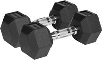 Rebel Active - Hexagonal Hantel - Gietijzer - 2x 7,5 kg - Zwart