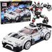 Lean toys Blocs de construction Voiture de course Robot 2en1 Blanc 320 pc.