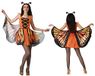Atosa Kostuum vlinder monarche oranje pour dames et adultes, robe courte, complète avec ailes et serre-tête, fête, carnaval, Halloween, insecte, animal