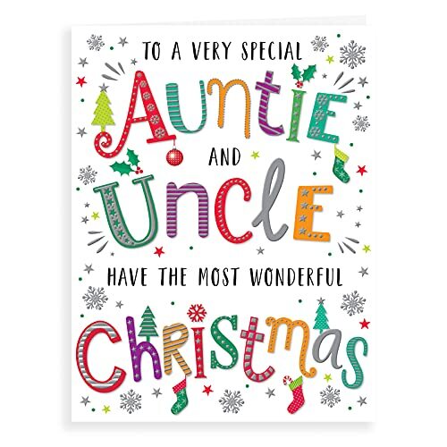 Piccadilly Greetings Moderne Kerstkaart Tante & Oom - 8 x 6" - Regal Publishing