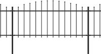 vidaXL Portail avec dessus pointu, acier, 1005 x 75 cm, noir