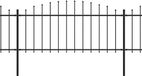 vidaXL Portail avec dessus pointu, acier, 1005 x 75 cm, noir