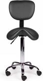 Office Dromerio Ergonomische Zadelkruk met Rugleuning Zwart op Wielen Standaard (50-68cm)