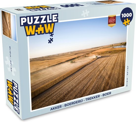 MuchoWow Puzzel Akker - Boerderij - Trekker - Boer - Platteland - Legpuzzel - Puzzel 1000 stukjes volwassenen - Sinterklaas cadeautjes - Sinterklaas voor grote kinderen