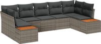 vidaXL Tuinbank Set Polyrattan Grijs
