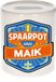 Bellatio Decorations Kinder spaarpot met naam - Maik - keramiek - met dop - wit