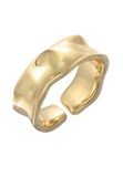 Elli Ring dames band breed open organisch goudkleurig, 54 EU, Messing, Geen edelsteen