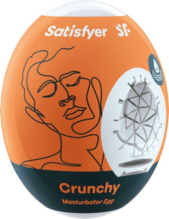 Satisfyer Masturbator Egg, verschillende structuren, hydro-actief TPE, geen glijmiddel nodig, voor eenmalig gebruik