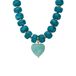 Lucardi Dames Stainless steel kralenketting met hanger hart voor dames - Ketting - Staal - Goudkleurig - 47 cm