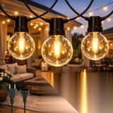 M mimotec Lichtsnoer voor buiten, elektrische kabel, 7,5 m, 25 gloeilampen, warm licht, 2200 K, IP56, waterdicht, decoratie voor terras, ingang, erf en tuin