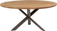 4 Seasons Outdoor Prado dining tuintafel 160 cm rond teak bruin/terre