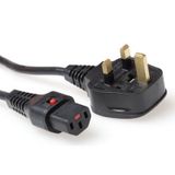 ACT Cordon d'alimentation UK mâle - C13 IEC Lock noir 2 m