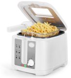 Friteuse 1800 W, capacité 2,5 litres, avec fenêtre de visualisation, sans BPA, de couleur blanche