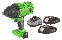 Procraft PWA80bb accu-slagmoersleutel 20 V 1600 Nm 1/2" borstelloos + 2x accu 2,0 Ah + oplader