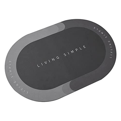 Diatomeeënsteen Badmat, Antislip Super Absorberend Sneldrogend Badkamer Vloermat Douchetapijt voor voor Bad, Doucheruimte, Gootsteen (wit