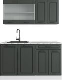 Vicco R-Line Cuisine pour une personne – 140 cm sans plan de travail Anthracite style champêtre/blanc