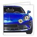 Afie 22080 Blue and Silver Shiny Car Greeting Card with White Envelope - 15 x 15 cm - Made in France