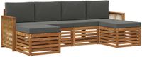 vidaXL Acacia Hout Bank Loungeset Natuurlijk en Antraciet 4 Zitplekken