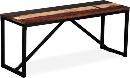vidaXL Bankje 110x35x45 cm massief gerecycled hout