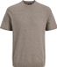 JACK & JONES Riley knit crew neck slim fit - pull en coton pour homme avec col rond - marron (morel twist)