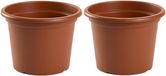Plasticforte Plantenpot - 2x - Steenrood - Rond - D25 x H19 cm - Kunststof