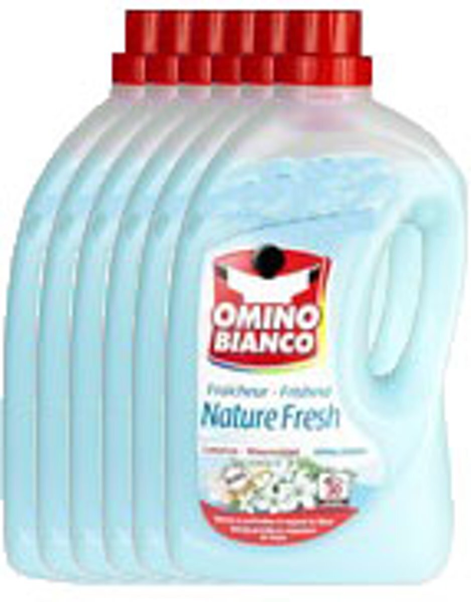 Omino Bianco Nature Fresh - 6 x 2L (180 wasbeurten) - Vloeibaar wasmiddel - Voordeelverpakking