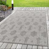 Morhane Aruba Weft tapis d'extérieur plat tissé rectangle 60x100cm gris
