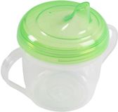 Kinderbeker Poupy BPA-vrije plastic kinderbeker met twee handgrepen en een deksel met tuit, wasbaar en herbruikbaar